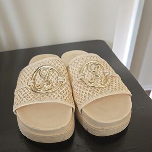 FINAL SALE Elegant Cream Slide Sandals